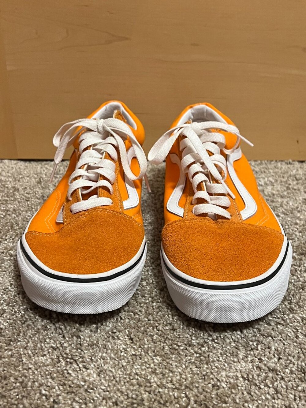 Vans Men's Orange Suede Old Skool Sneakers: Size 10